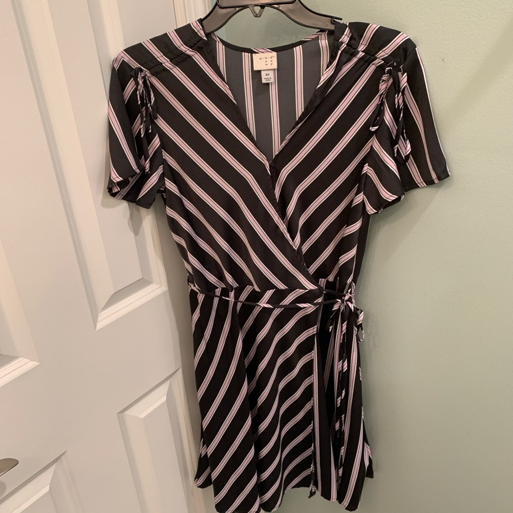 A New Day striped wrap dress